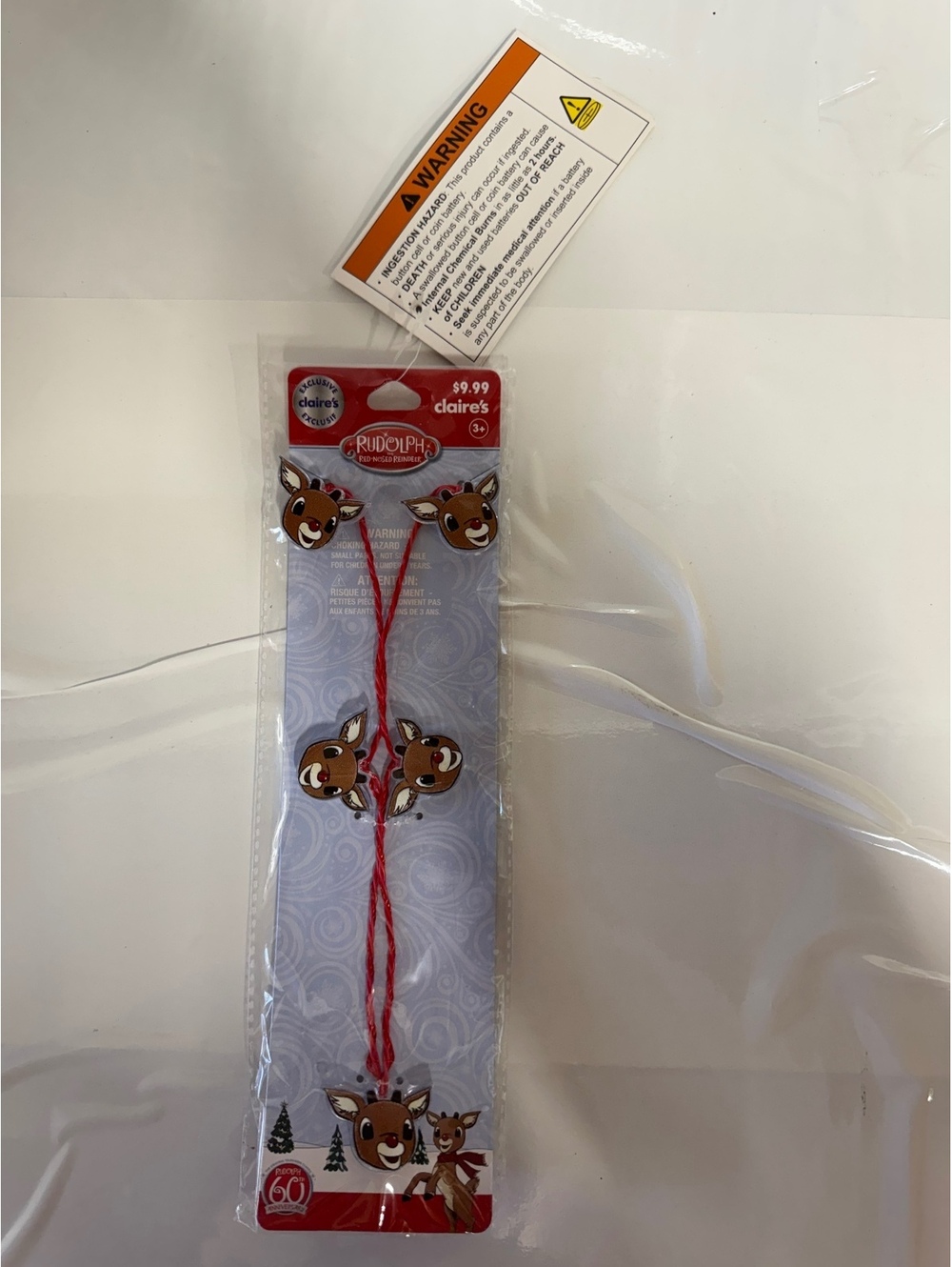 Rudolph Red-Nosed Reindeer Light-Up Necklace for Kids - New in Package